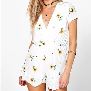 White Sunflower Romper